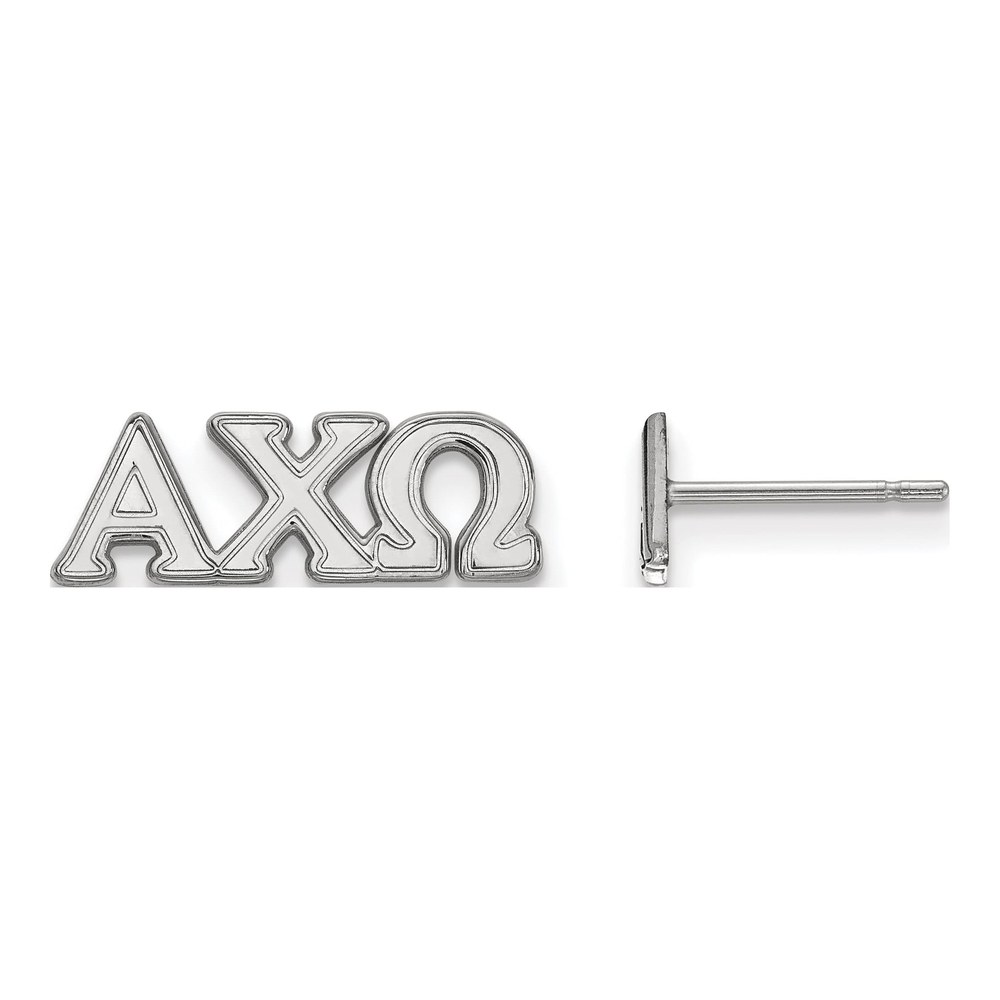 Alpha Chi Omega Sterling Silver Stud Earrings