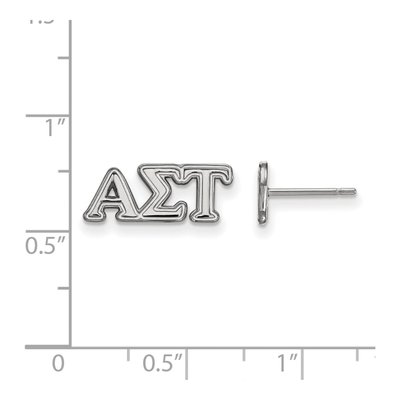 Alpha Sigma Tau Sterling Silver Greek Letter Stud Earrings – view 2