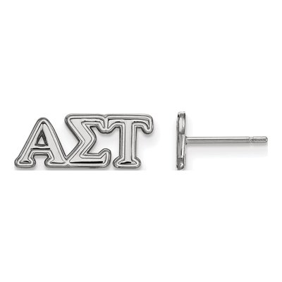 Alpha Sigma Tau Sterling Silver Greek Letter Stud Earrings