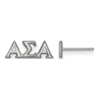 Alpha Sigma Alpha Sterling Silver Stud Earrings