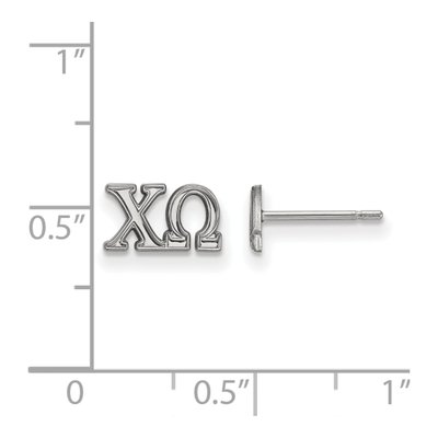 Chi Omega Sterling Silver Sorority Stud Earrings – view 2