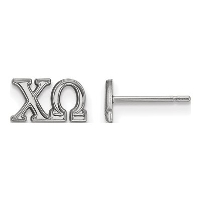 Chi Omega Sterling Silver Sorority Stud Earrings