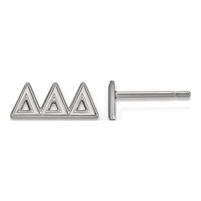 Delta Delta Delta Sterling Silver Tri Sorority Stud Earrings