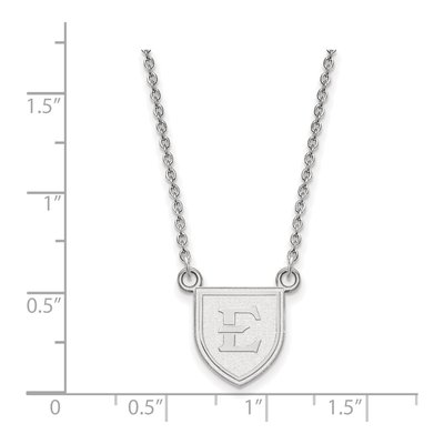 East Tennessee State University Sterling Silver Shield Small Letter E Pendant Necklace – view 2