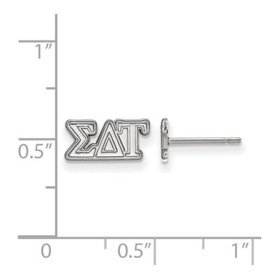 Sigma Delta Tau Sterling Silver Greek Stud Earrings – view 2