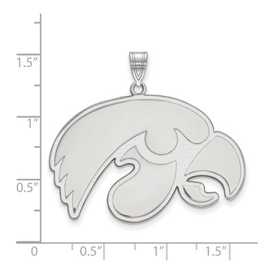 University of Iowa Sterling Silver Extra Large Hawk Pendant – view 2