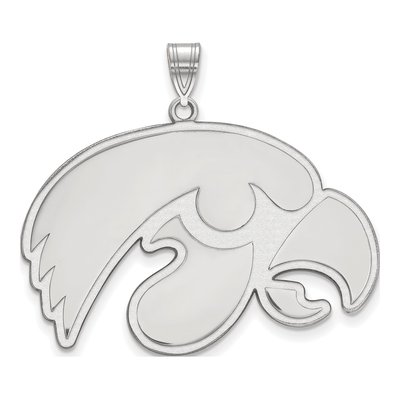 University of Iowa Sterling Silver Extra Large Hawk Pendant