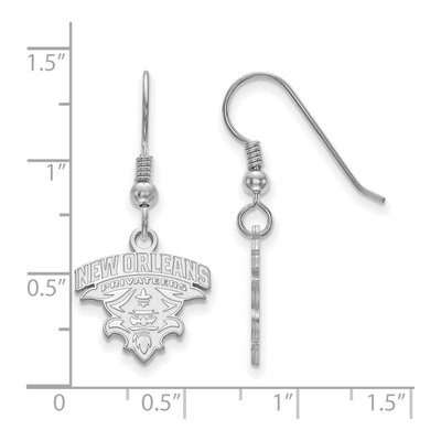 University of New Orleans Sterling Silver UNO Privateers Wire Earrings – view 2