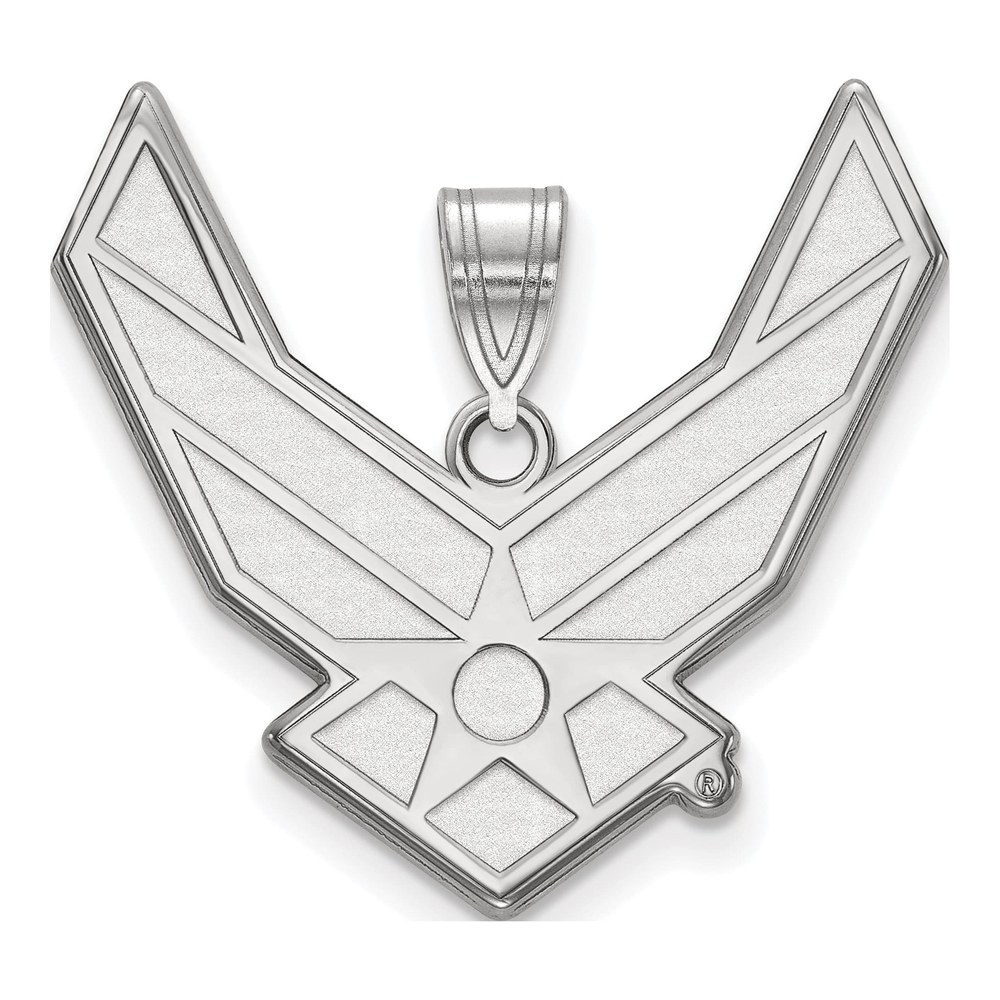Sterling Silver Rhodium-Plated Logoart U.s. Air Force Extra Large Pendant