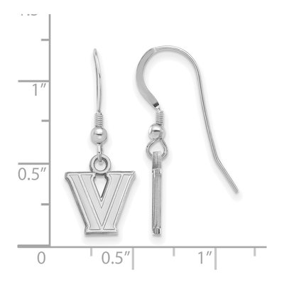 Villanova University Sterling Silver Wildcats Letter V Earrings – view 2
