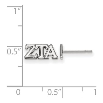 Zeta Tau Alpha Sterling Silver Sorority Greek Letters Extra Small Stud Earrings – view 2