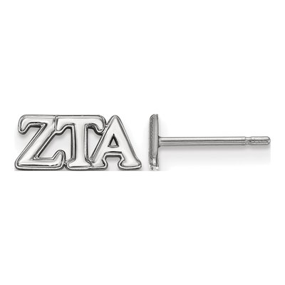 Zeta Tau Alpha Sterling Silver Sorority Greek Letters Extra Small Stud Earrings