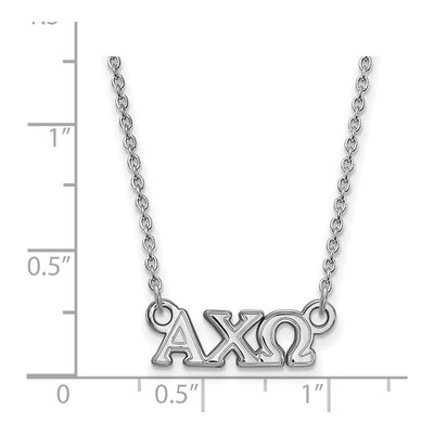Alpha Chi Omega Sterling Silver Sorority Greek Letters Extra Small Necklace – view 2