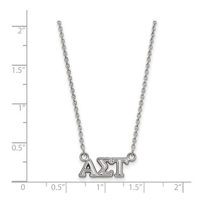 Alpha Sigma Tau Sterling Silver Sorority Greek Letters Extra Small Necklace – view 2