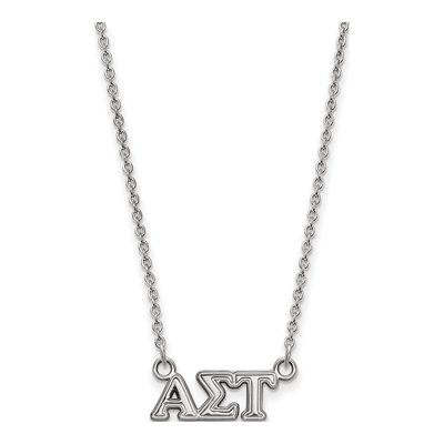 Alpha Sigma Tau Sterling Silver Sorority Greek Letters Extra Small Necklace
