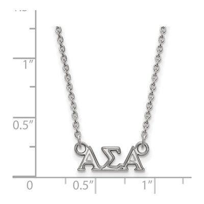 Alpha Sigma Alpha Sterling Silver Sorority Greek Letters Extra Small Necklace – view 2