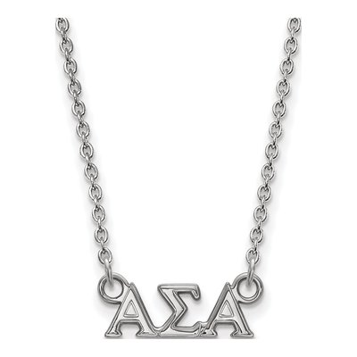 Alpha Sigma Alpha Sterling Silver Sorority Greek Letters Extra Small Necklace