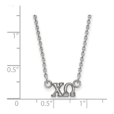 Chi Omega Sterling Silver Extra Small Sorority Necklace – view 2