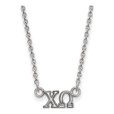 Chi Omega Sterling Silver Extra Small Sorority Necklace