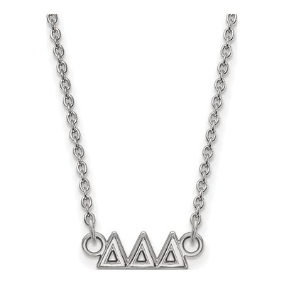 Delta Delta Delta Sterling Silver Extra Small Sorority Necklace