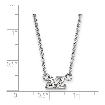 Delta Zeta Sterling Silver Sorority Greek Letters Extra Small Necklace – view 2