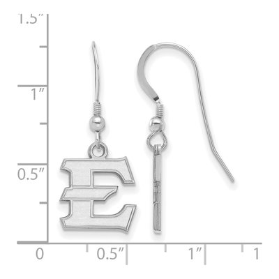 East Tennessee State University Sterling Silver ETSU Letter E Earrings – view 2