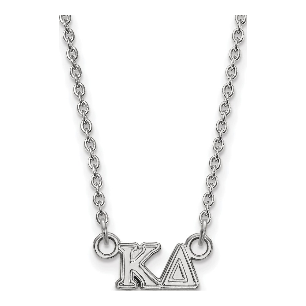 Kappa Delta Sterling Silver Sorority Greek Letters Extra Small Pendant Necklace