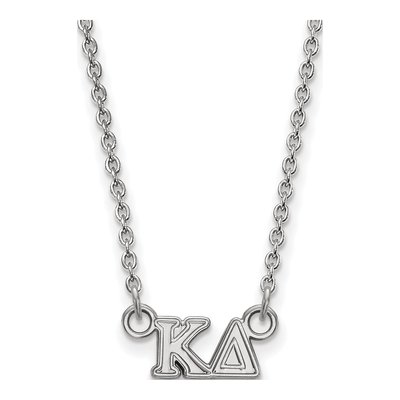 Kappa Delta Sterling Silver Sorority Greek Letters Extra Small Pendant Necklace