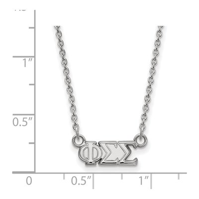 Phi Sigma Sigma Sterling Silver Sorority Greek Letters Extra Small Necklace – view 2