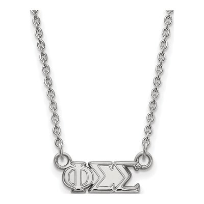Phi Sigma Sigma Sterling Silver Sorority Greek Letters Extra Small Necklace