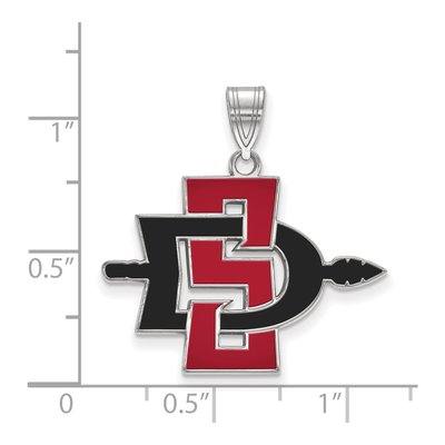 San Diego State University Sterling Silver Large San Enamel Pendant – view 2