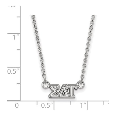 Sigma Delta Tau Sterling Silver Sorority Greek Letters Extra Small Necklace – view 2