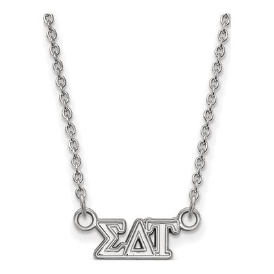Sigma Delta Tau Sterling Silver Sorority Greek Letters Extra Small Necklace