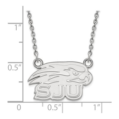 St Joseph's University Sterling Silver Small Hawks Pendant Necklace – view 2