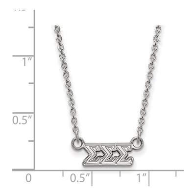 Sigma Sigma Sigma Sterling Silver Extra Small Greek Necklace – view 2
