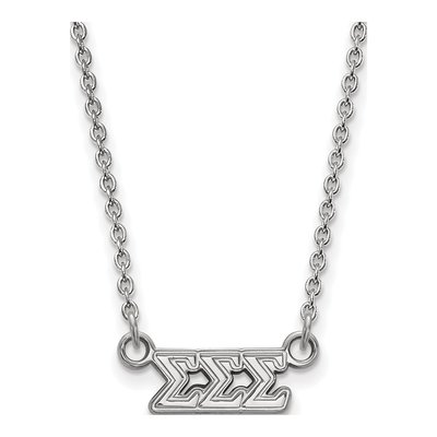 Sigma Sigma Sigma Sterling Silver Extra Small Greek Necklace