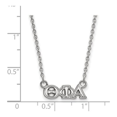 Theta Phi Alpha Sterling Silver Sorority Greek Letters Extra Small Necklace – view 2
