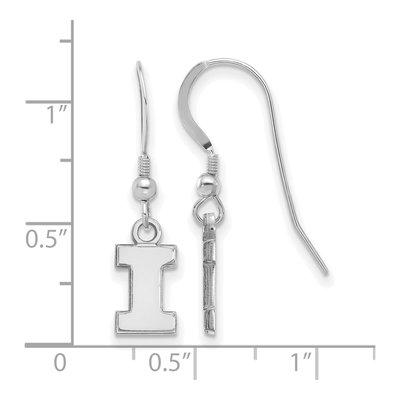 University of Illinois Sterling Silver Letter I Earrings – view 2