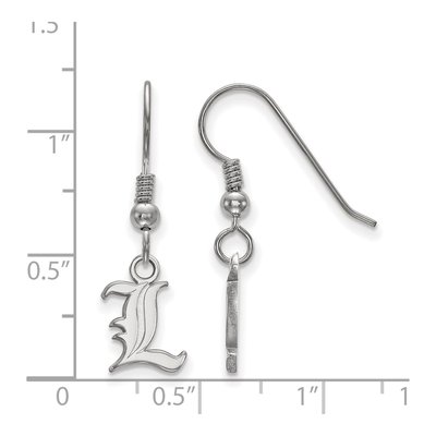 University of Louisville Sterling Silver Extra Small Wire Letter L Earrings – view 2
