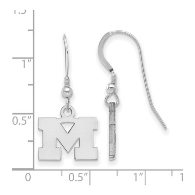 University of Michigan Sterling Silver Wolverines Letter M Earrings – view 2