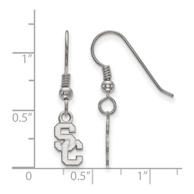 University of Southern California Sterling Silver USC Trojans Extra Small S-C Earrings – view 2