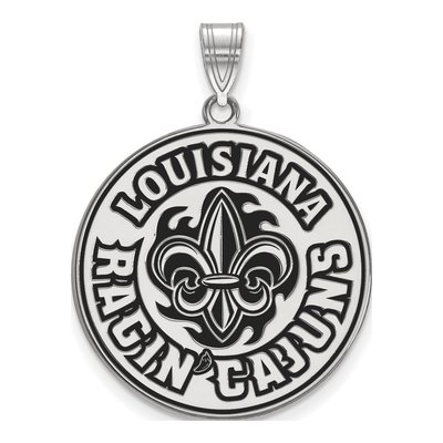 University of Louisiana at Lafayette Sterling Silver Extra Large Enamel Pendant