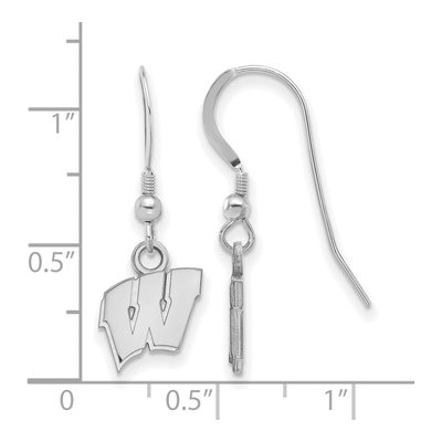 University of Wisconsin Sterling Silver Badgers Letter W Earrings – view 2