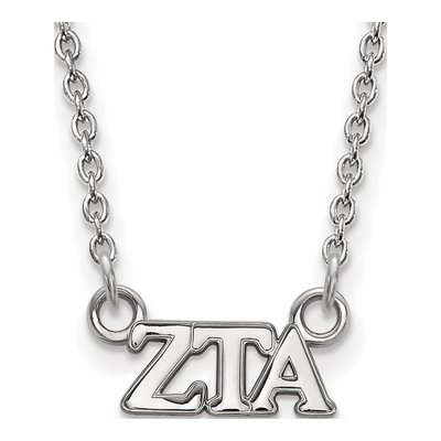 Zeta Tau Alpha Sterling Silver Sorority Greek Letters Extra Small Necklace