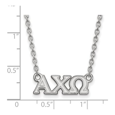 Alpha Chi Omega Sterling Silver Sorority Greek Letters Small Necklace – view 2