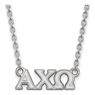Alpha Chi Omega Sterling Silver Sorority Greek Letters Small Necklace
