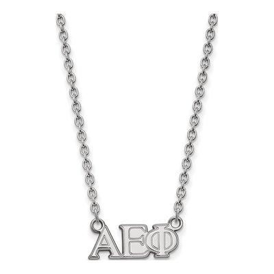 Alpha Epsilon Phi Sterling Silver Sorority Greek Letters Medium Necklace