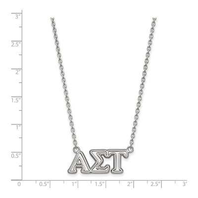 Alpha Sigma Tau Sterling Silver Sorority Greek Letters Medium Pendant Necklace – view 2