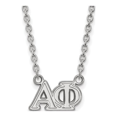 Alpha Phi Sterling Silver Medium Sorority Pendant Necklace
