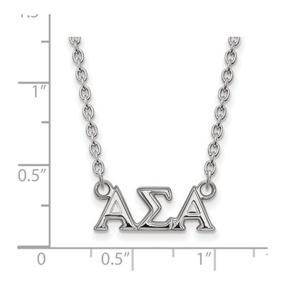 Alpha Sigma Alpha Sterling Silver Medium Greek Necklace – view 2